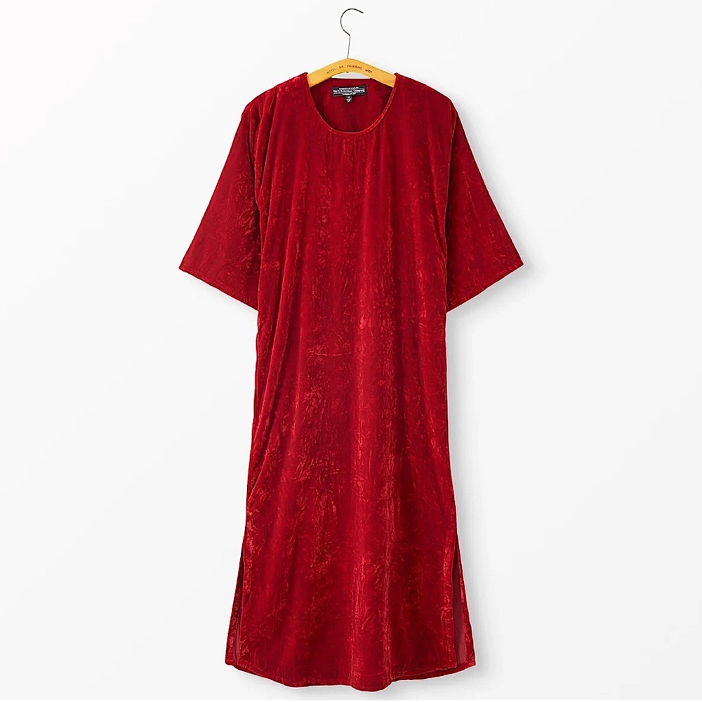 J. Peterman Classic Velvet Caftan Red Small